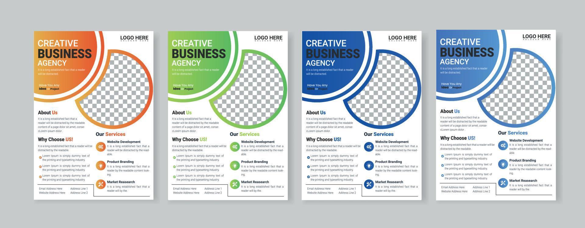flyer business template brochure layout annual report Free Vector