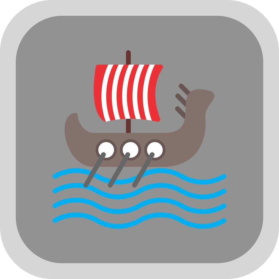 Viking Ship Vector Icon Design