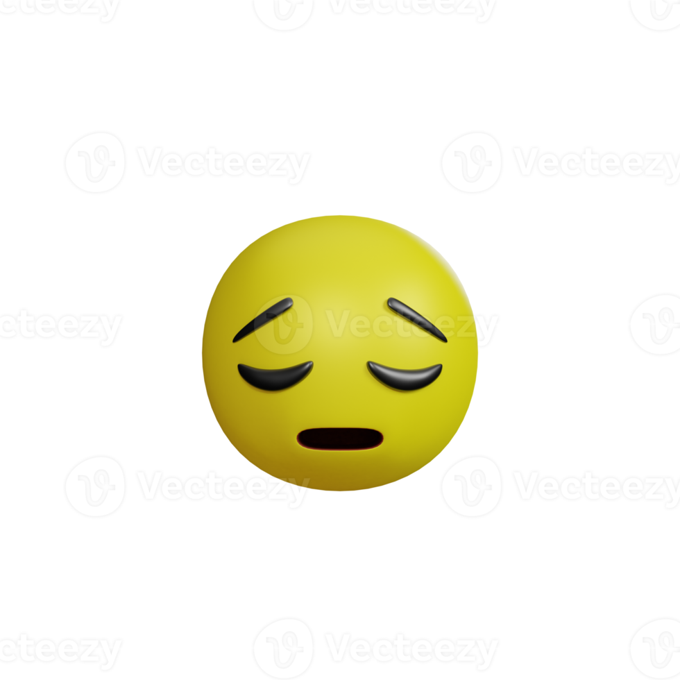 Emoji yellow face and emotion with sad.  Facial expression. png