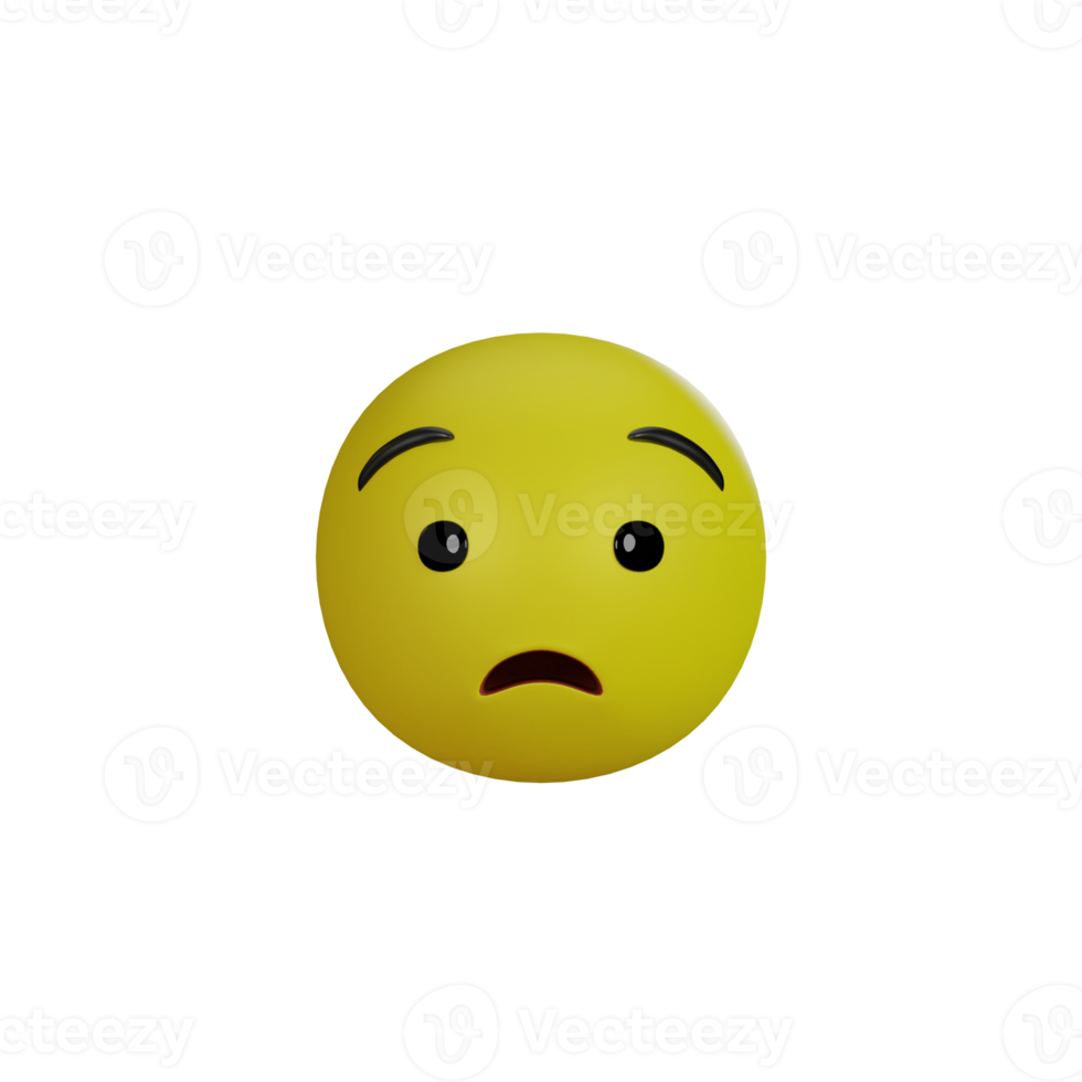 Emoji yellow face and emotion with sad.  Facial expression. png