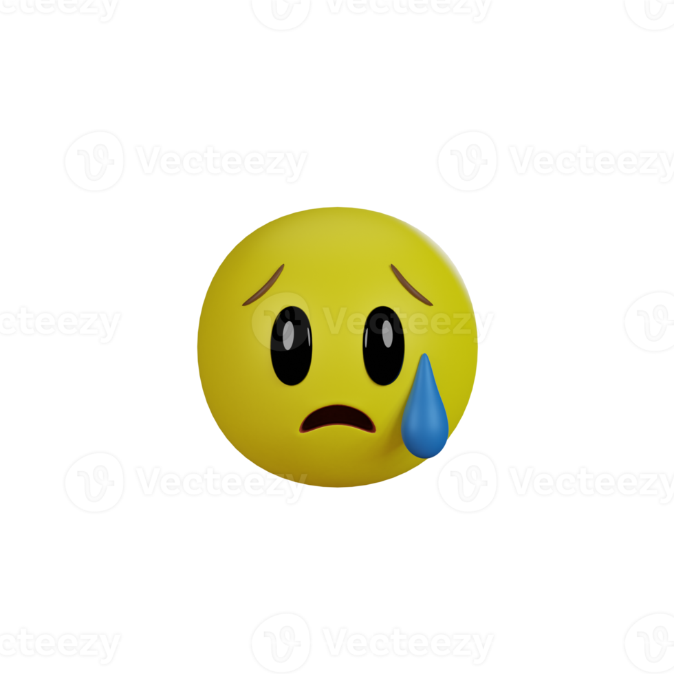 emoji geel gezicht en emotie met verdrietig. gelaats uitdrukking. png