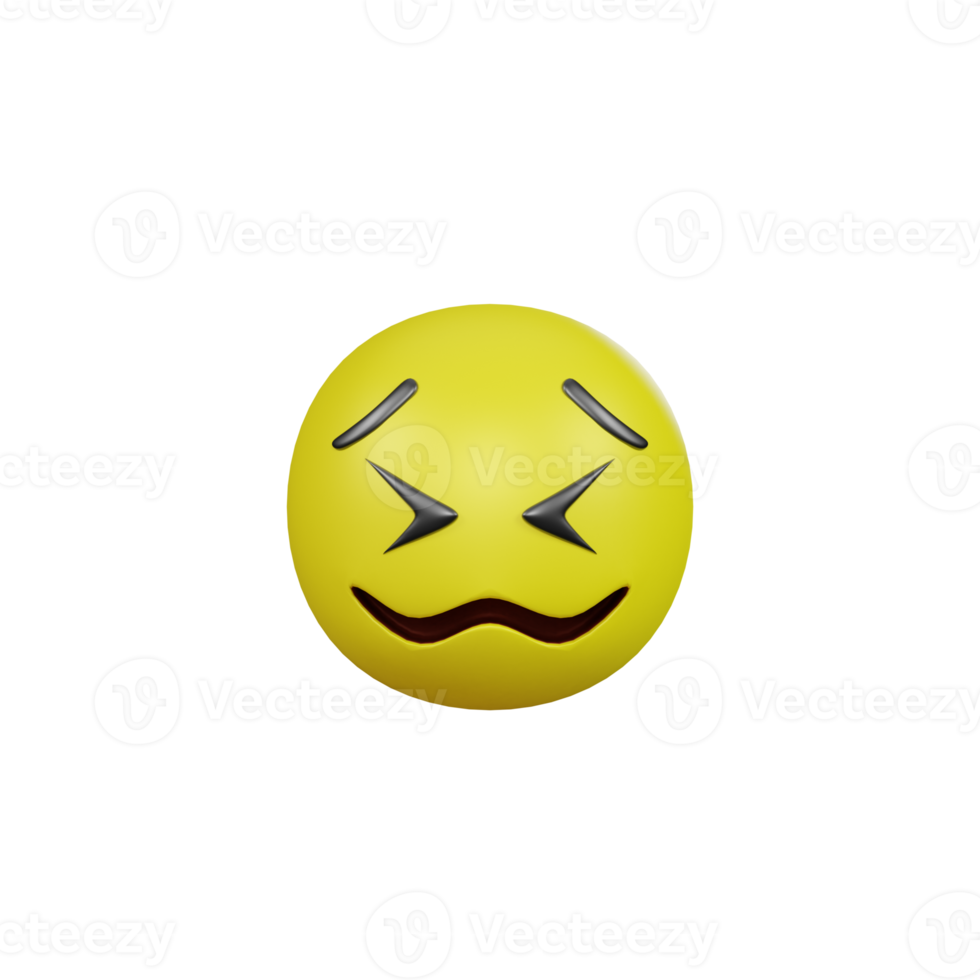 Emoji Gelb Gesicht und Emotion mit enttäuscht und traurig. Gesichts- Ausdruck. png