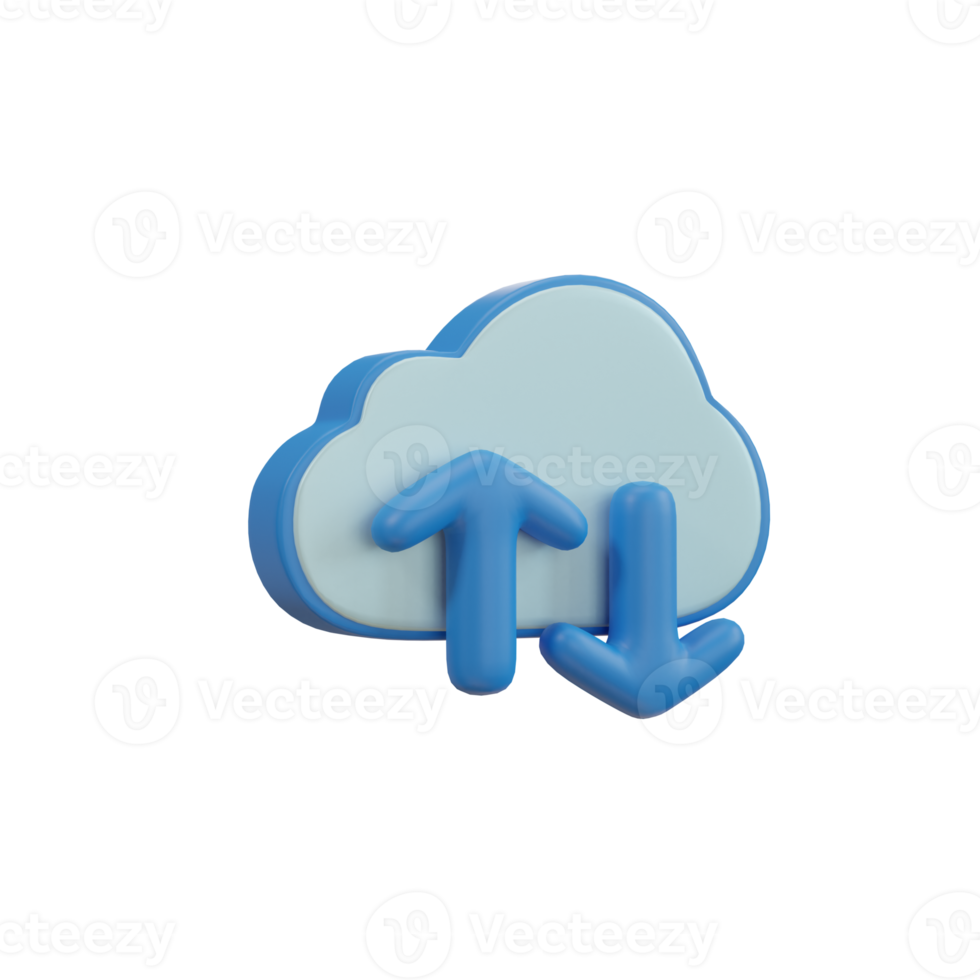 Cloud technology. icon upload and download data to cloud computing concept png