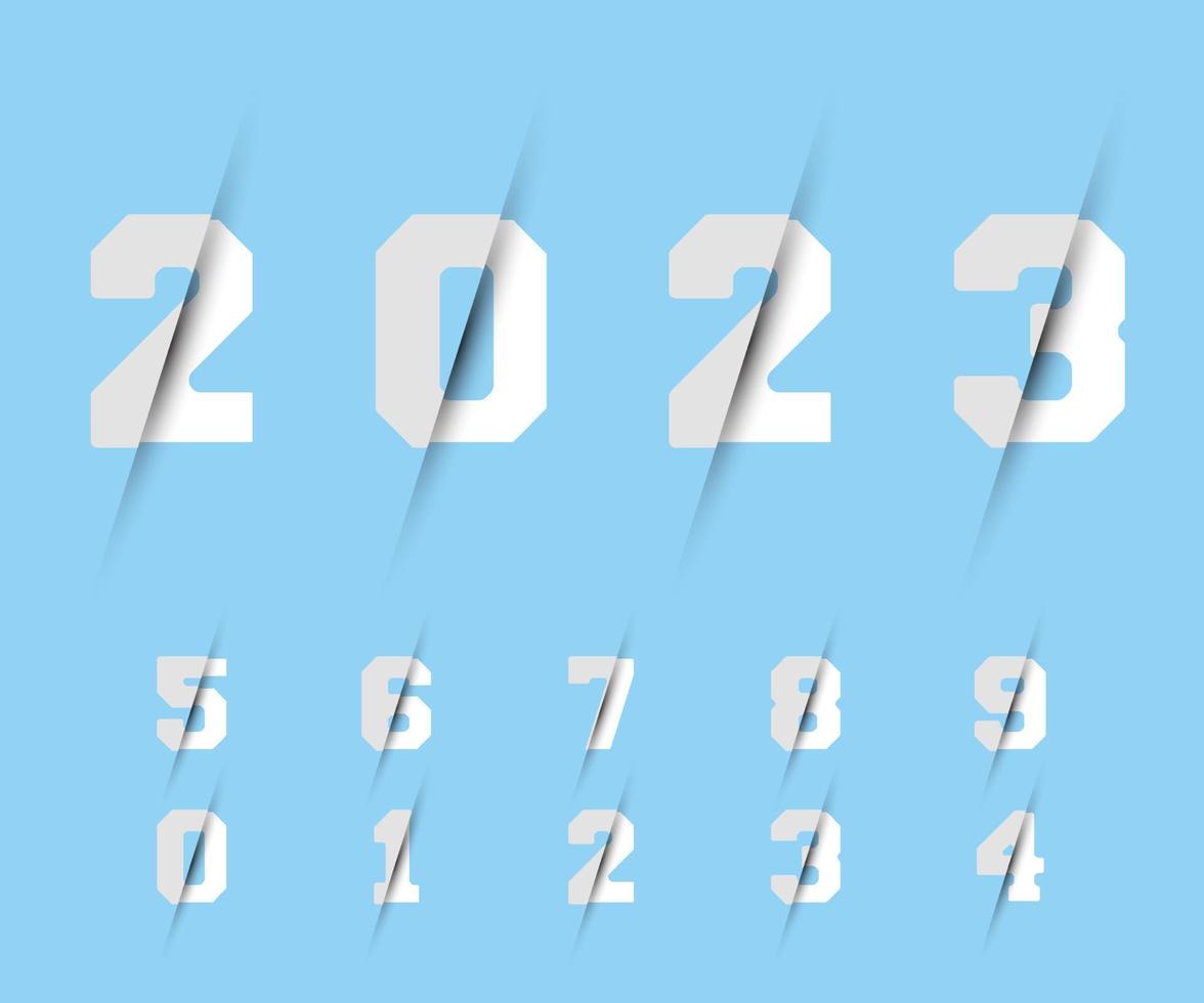 Numbers 0 1 2 3 4 5 6 7 8 9 razor digital design set. Vector illustration.