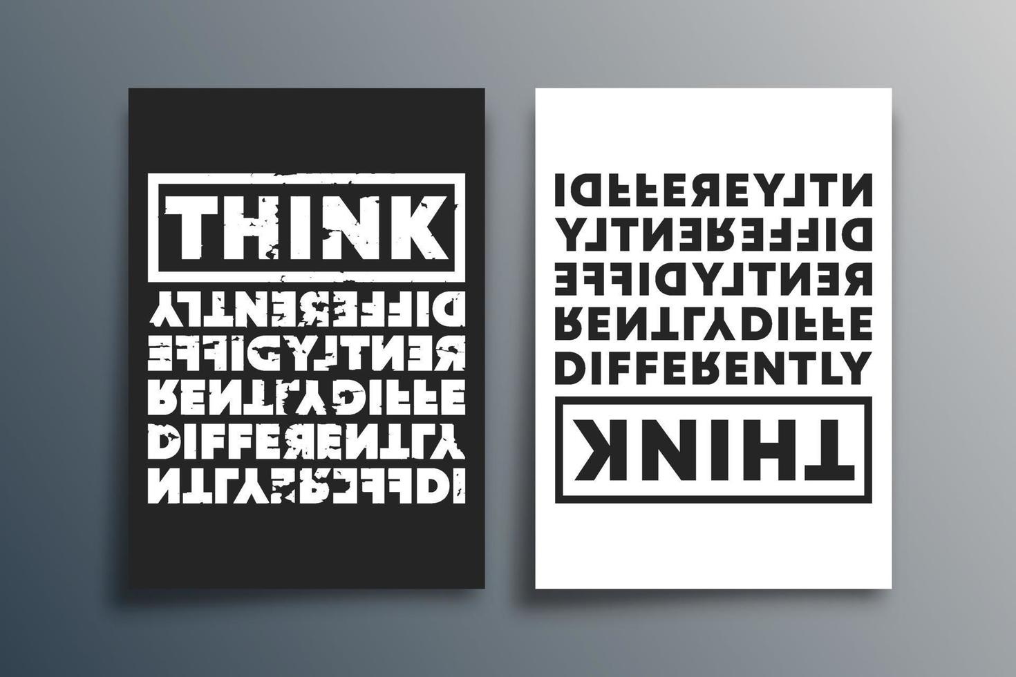Think Differently quote minimal design for flyers, posters, brochure covers, backgrounds, wallpaper, typography, or other printing products. Vector illustration.