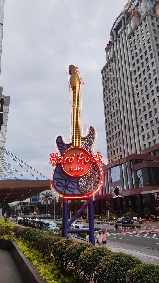 JAKARTA, INDONESIA, March 12, 2023 Hard Rock Cafe Jakarta, Located at Pacific Place. photo