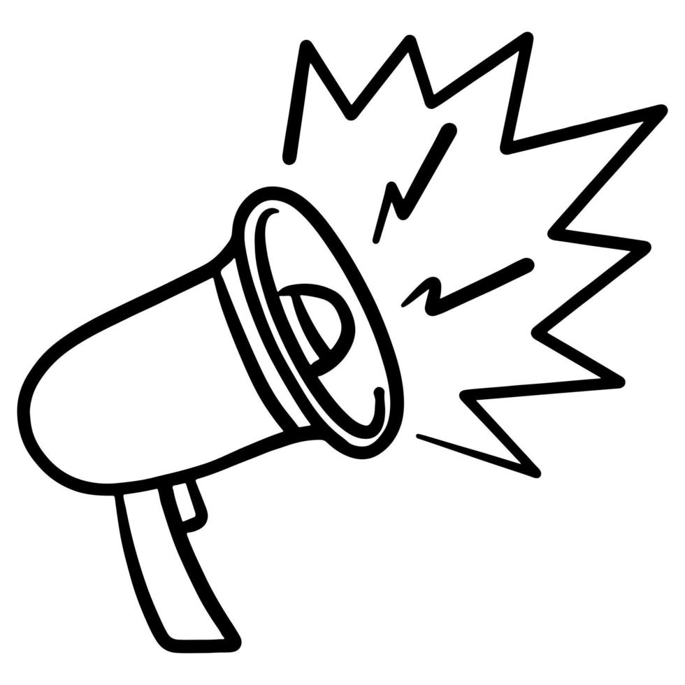 Doodle sketch style of megaphone vector illustration for concept design.