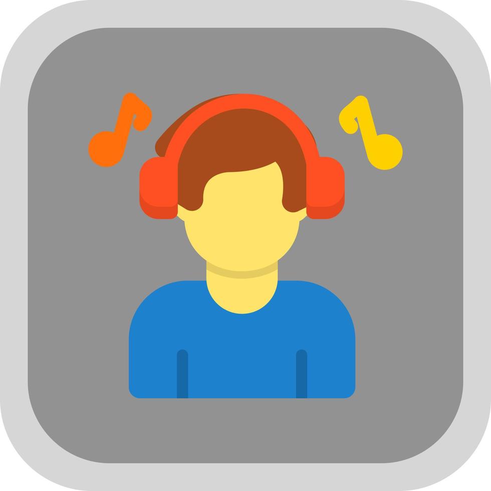 Listening Music Vector Icon Design