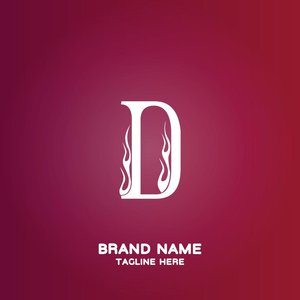 Letter D initial logo template, alphabet with gradient background vector