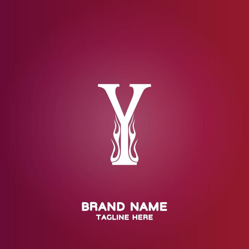 Letter Y initial logo template, alphabet with gradient background vector