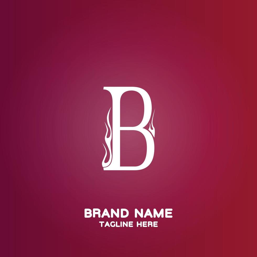 Letter B initial logo template, alphabet with gradient background vector