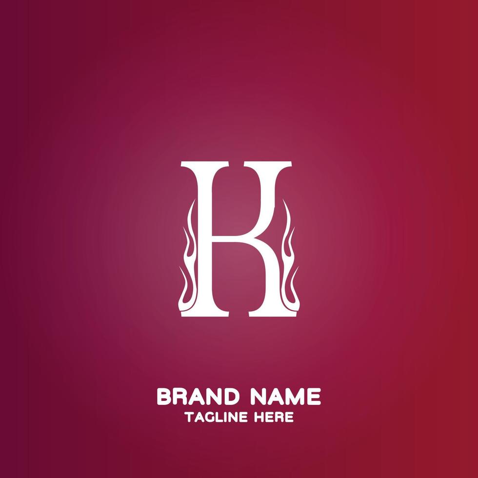 Letter K initial logo template, alphabet with gradient background vector