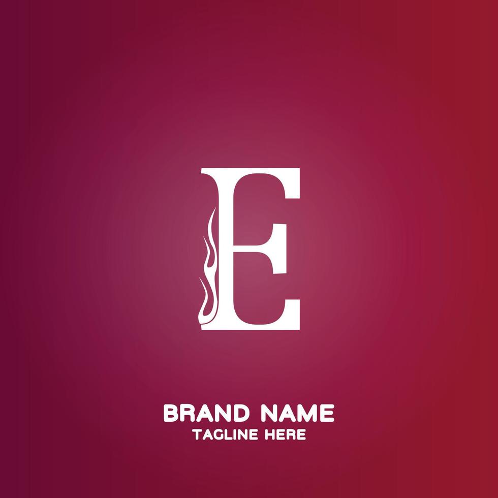 Letter E initial logo template, alphabet with gradient background vector