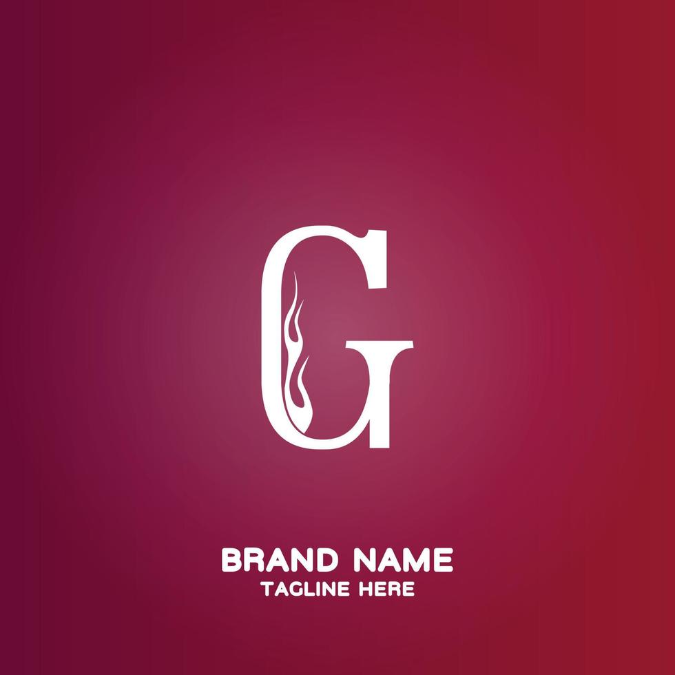 Letter G initial logo template, alphabet with gradient background vector