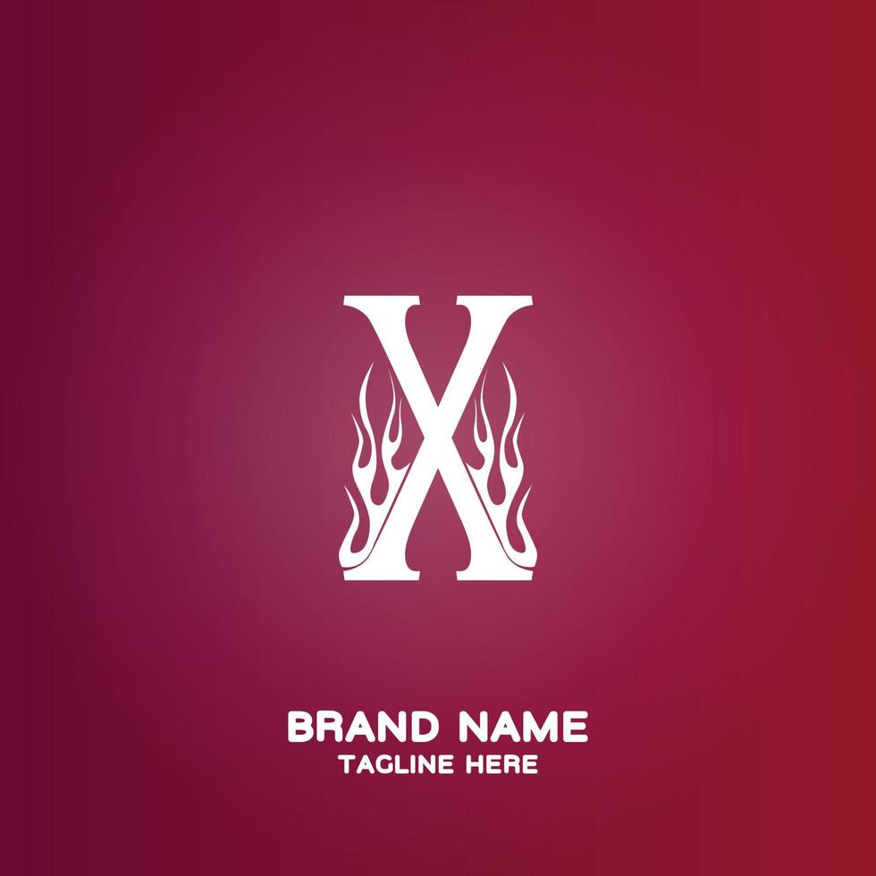 Letter X initial logo template, alphabet with gradient background vector