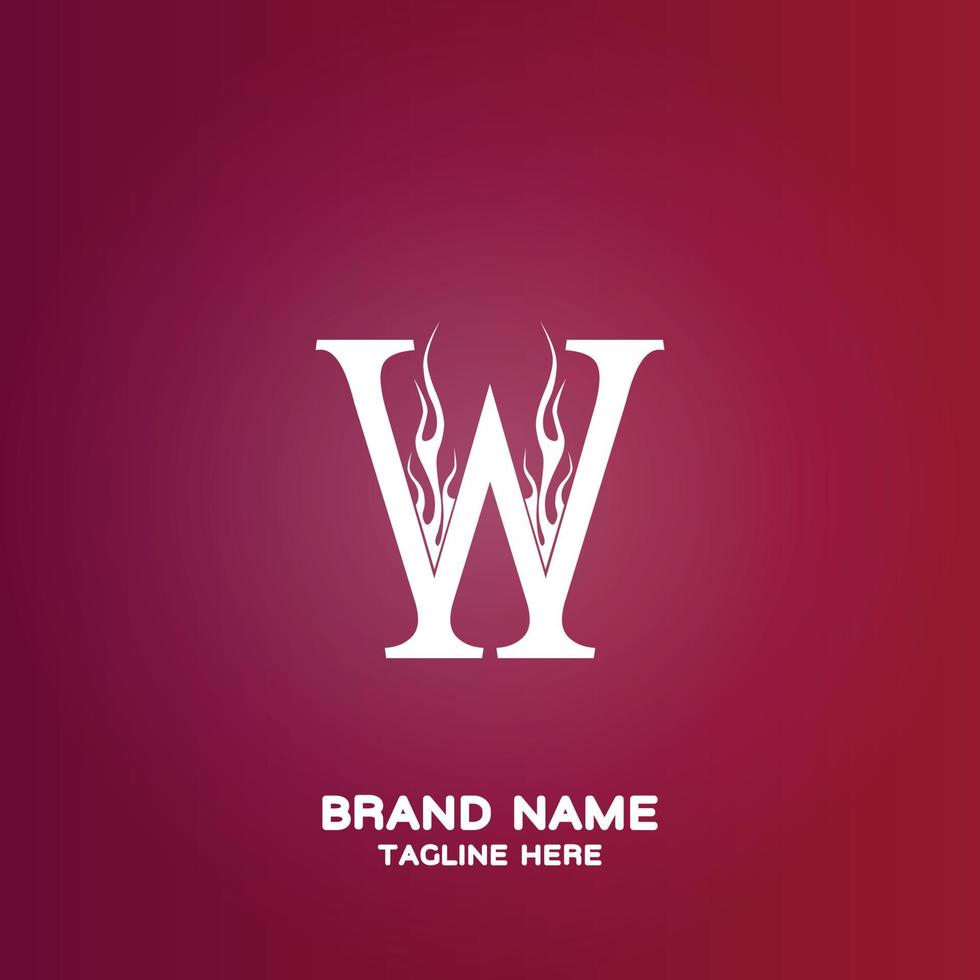 Letter W initial logo template, alphabet with gradient background vector