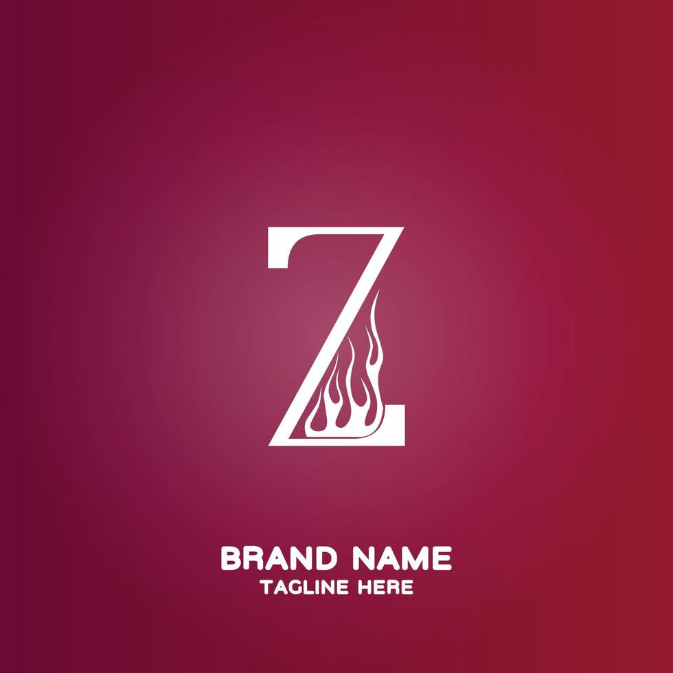 Letter Z initial logo template, alphabet with gradient background vector