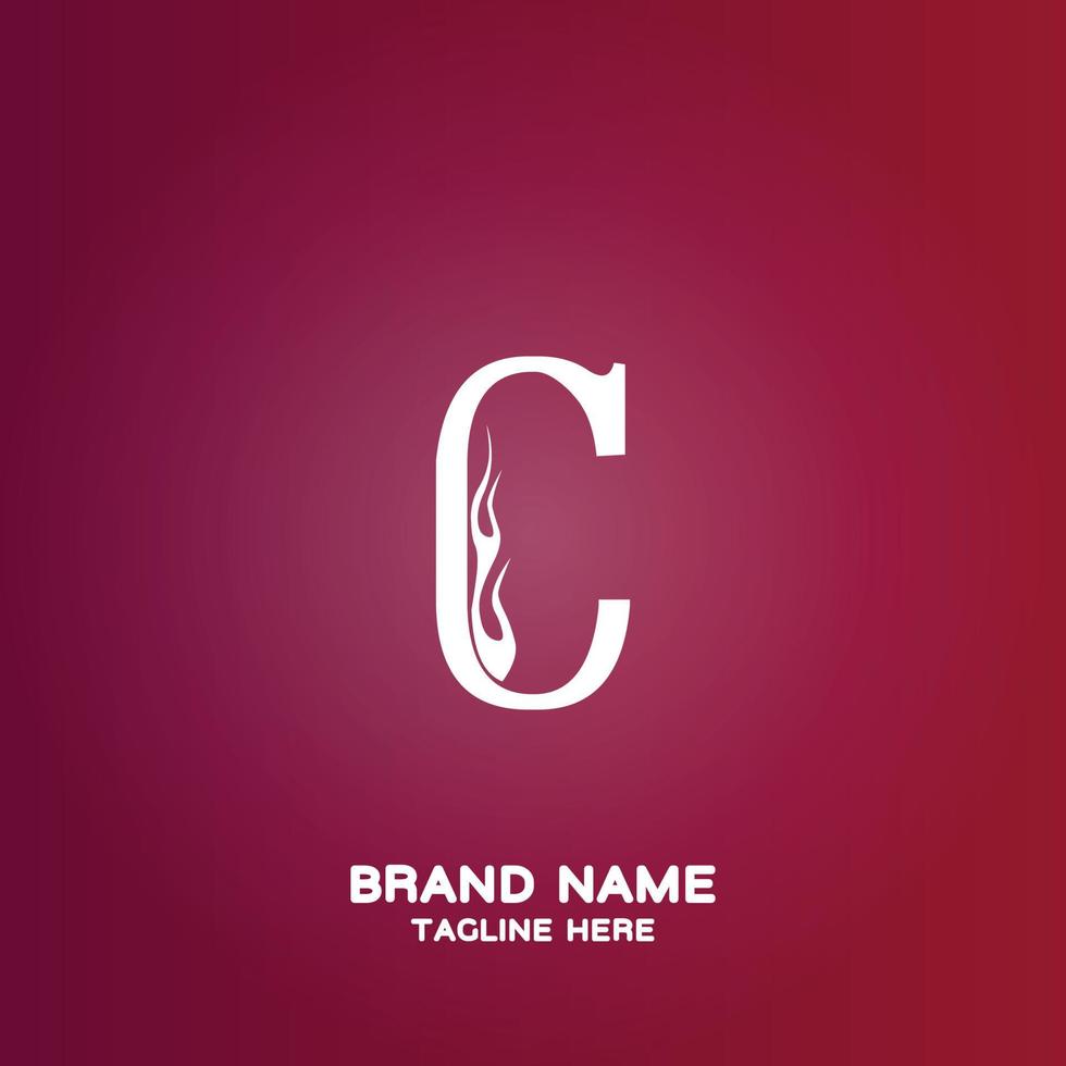 Letter C initial logo template, alphabet with gradient background vector