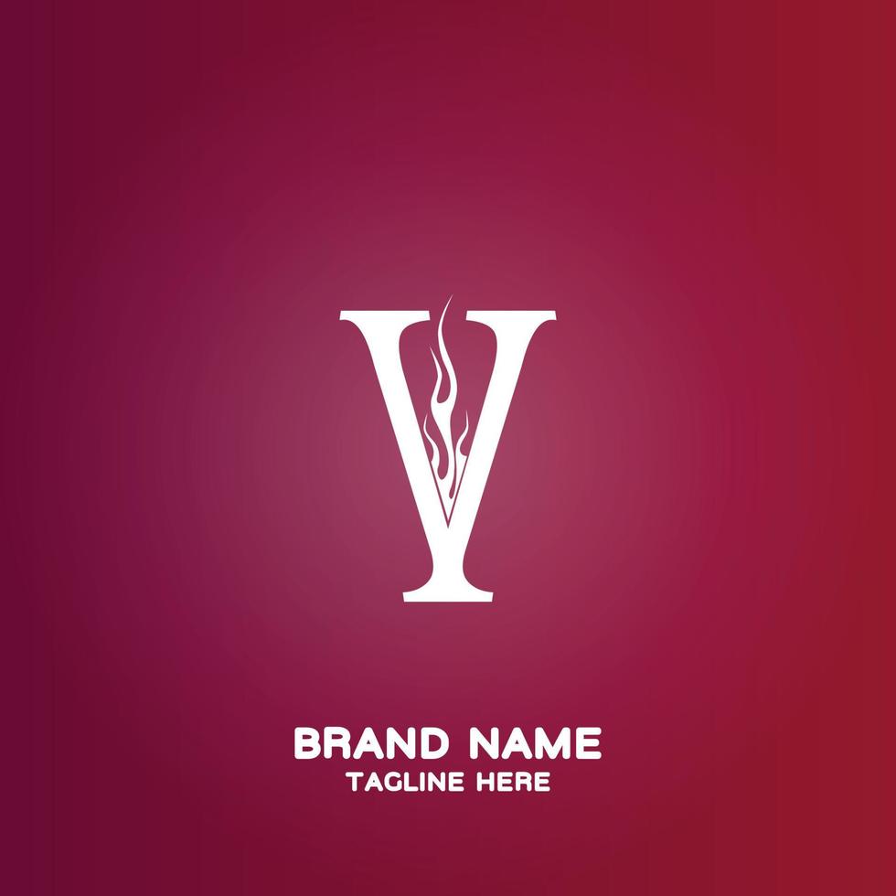 Letter V initial logo template, alphabet with gradient background vector