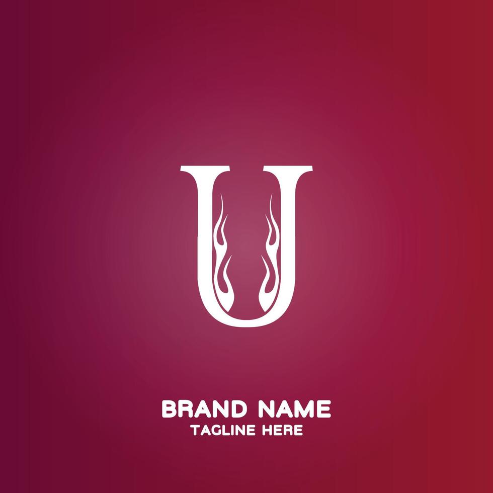 Letter U initial logo template, alphabet with gradient background vector