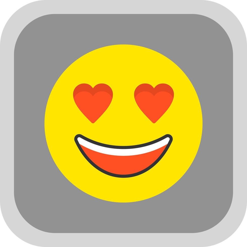 Smiling Face with Heart Eyes Vector Icon Design