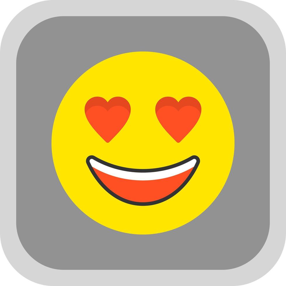 Smiling Face with Heart Eyes Vector Icon Design