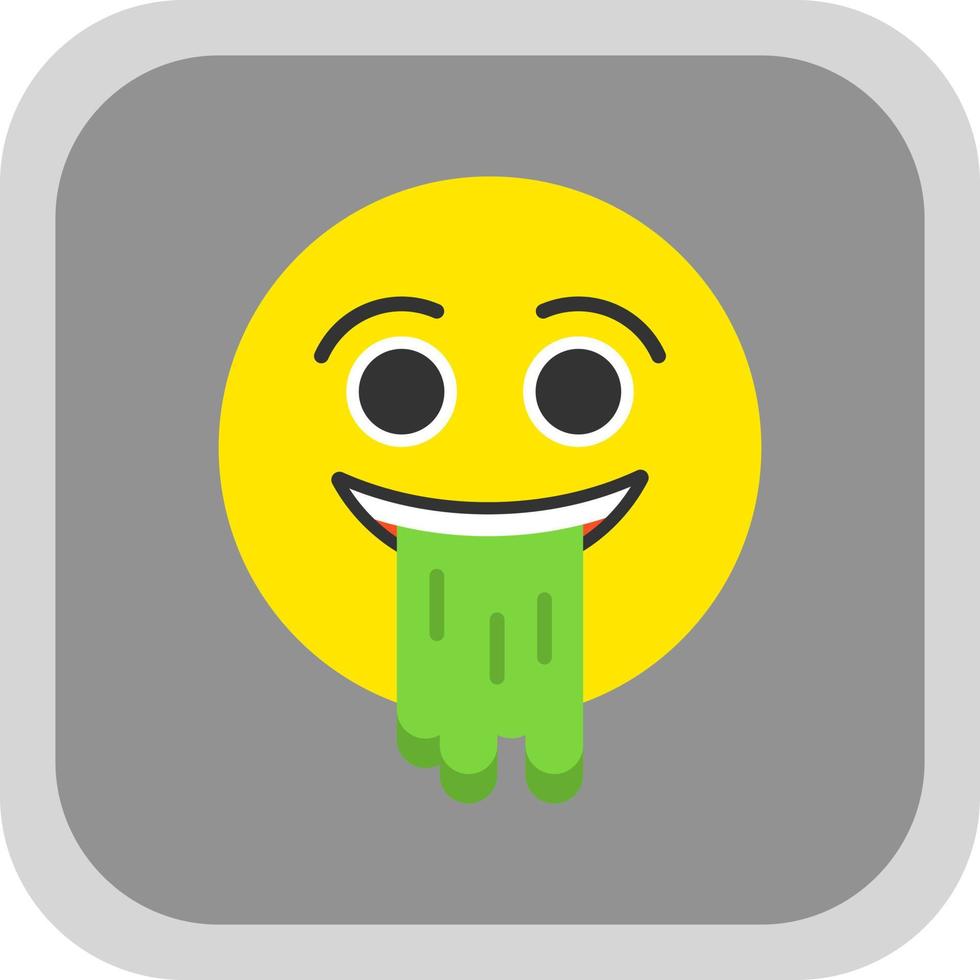 Face Vomiting Vector Icon Design