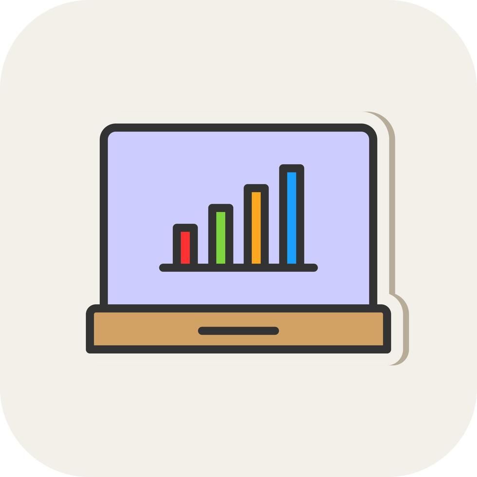 Online Bar Chart Vector Icon Design