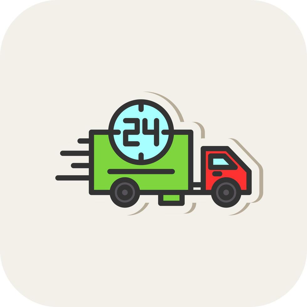 24 Hours Delivery Vector Icon Design