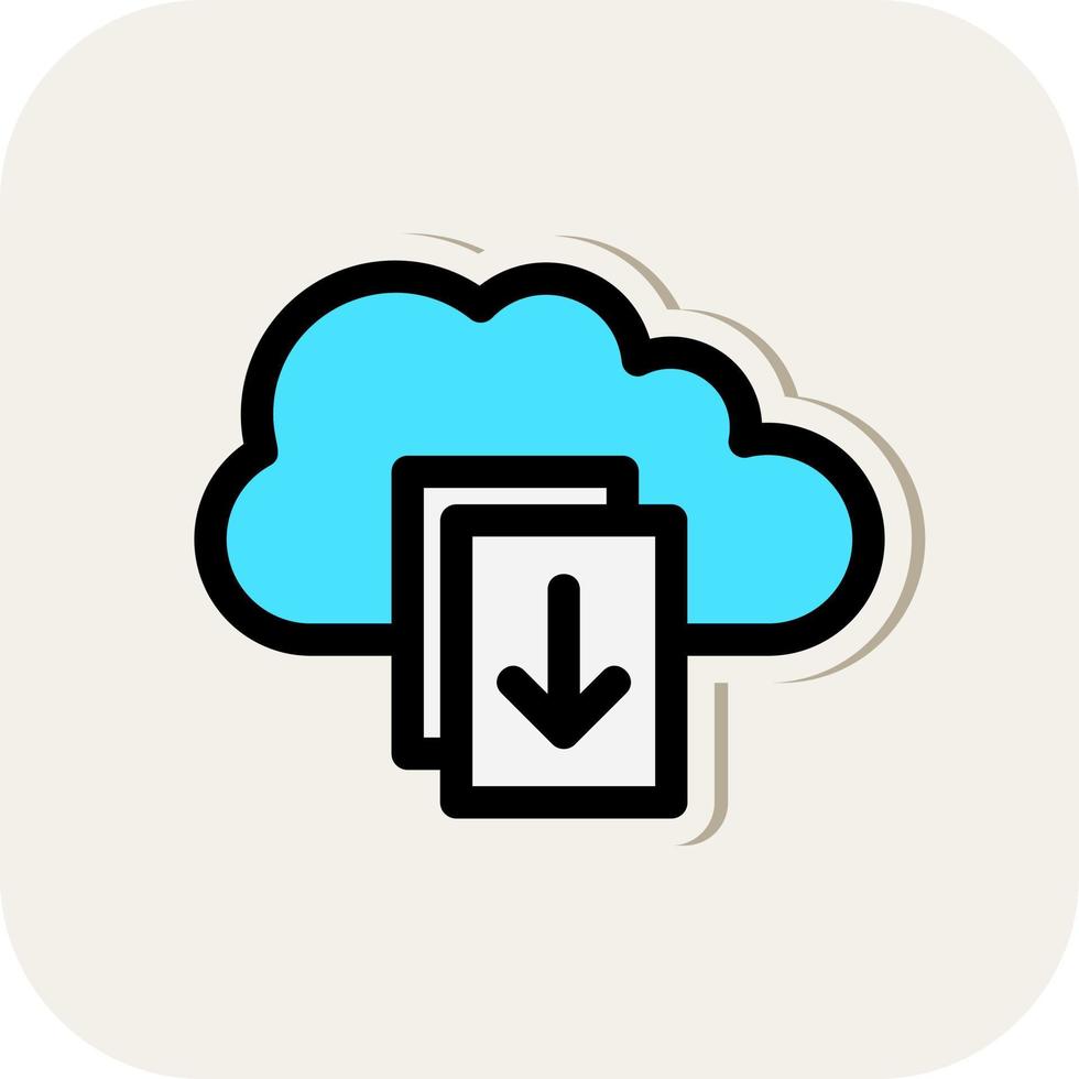 Download File on Cloud Vector Icon Design