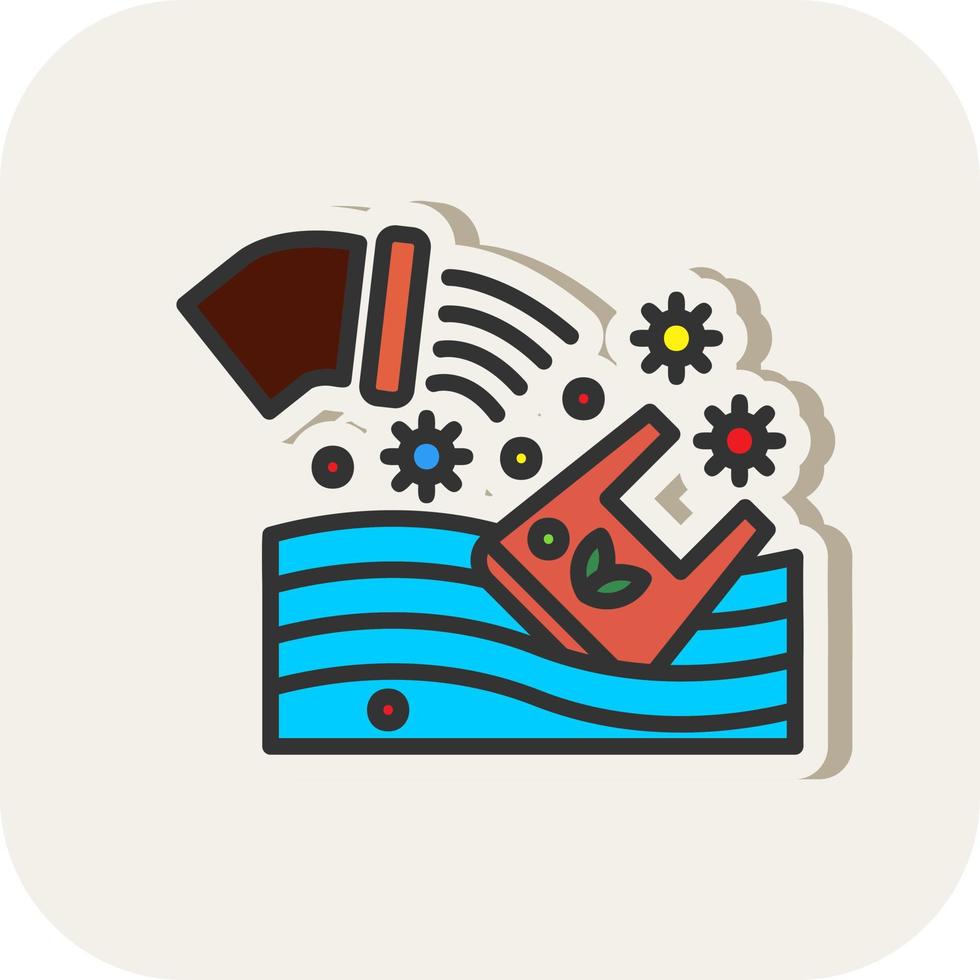 Water Pollution Vector Icon Design