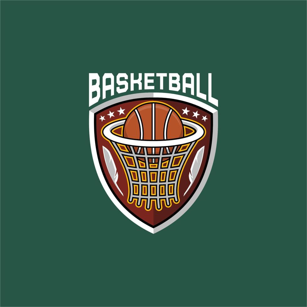 basketball sport emblem logo vector