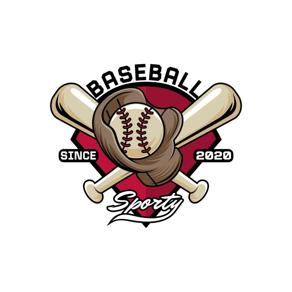 baseball sport emblem logo vector