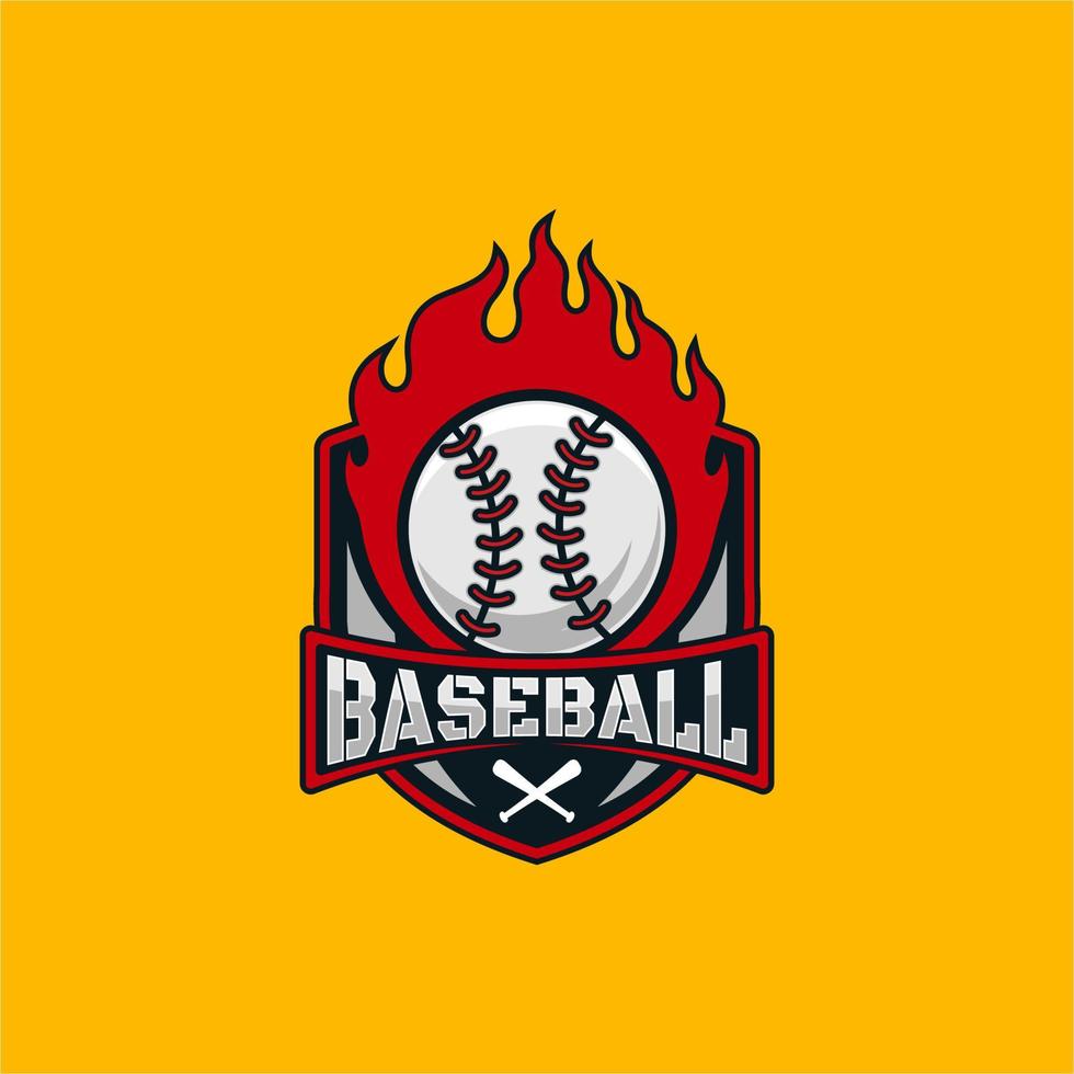 baseball sport emblem logo vector