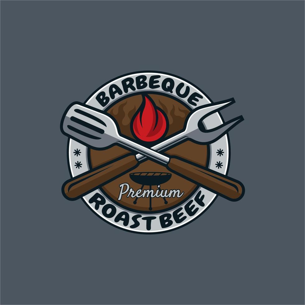 barbecue emblem logo vector