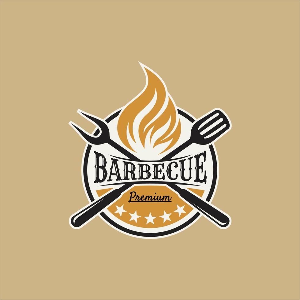 barbecue emblem logo vector