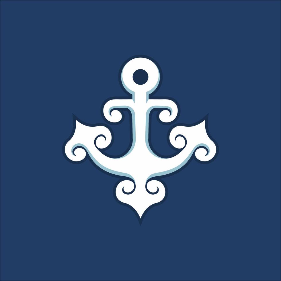 unique anchor emblem logo vector