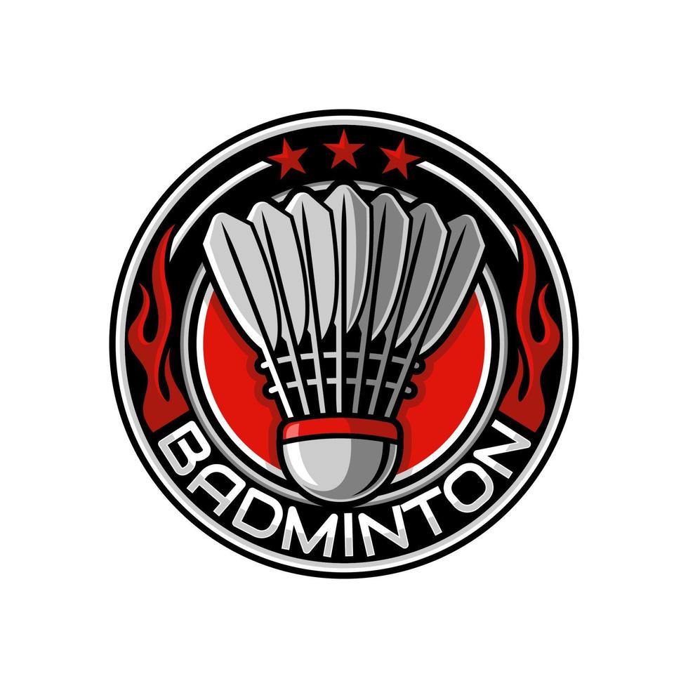 badminton sport emblem logo vector