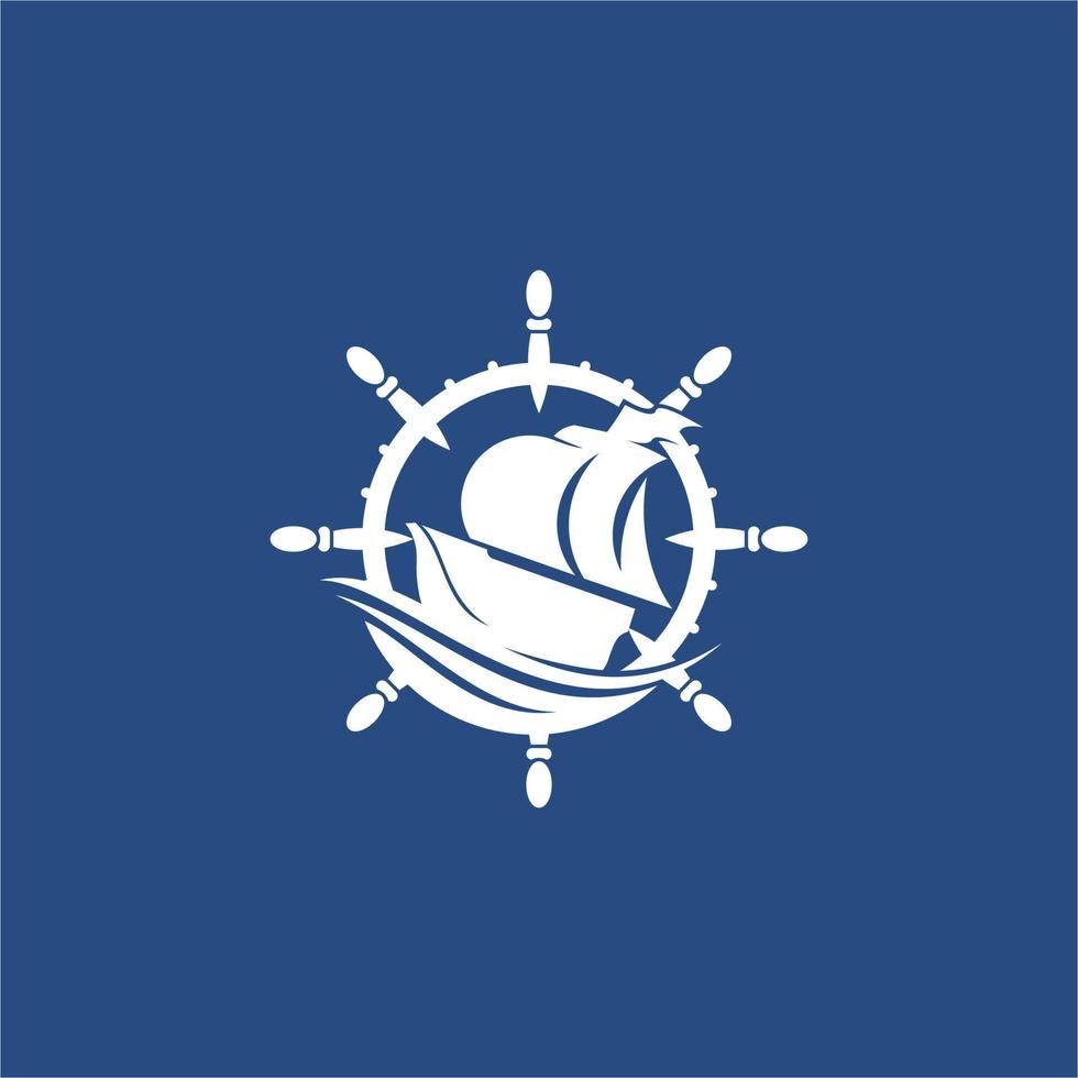 Embarcacion emblema logo vector