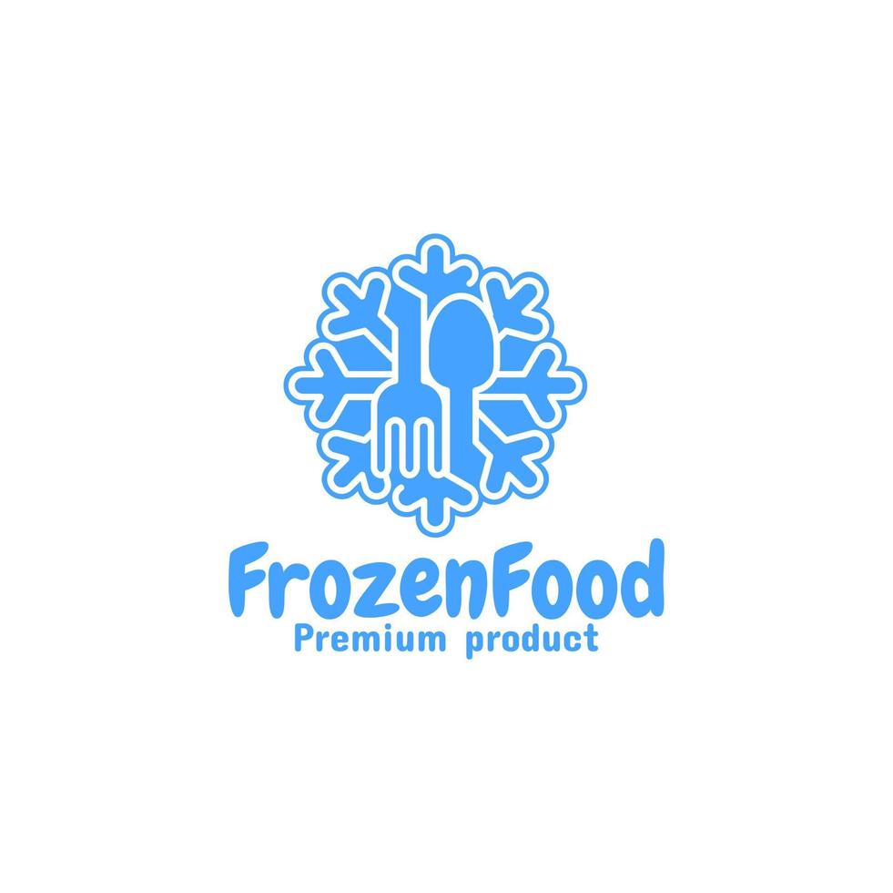 frozen food emblem logo vector