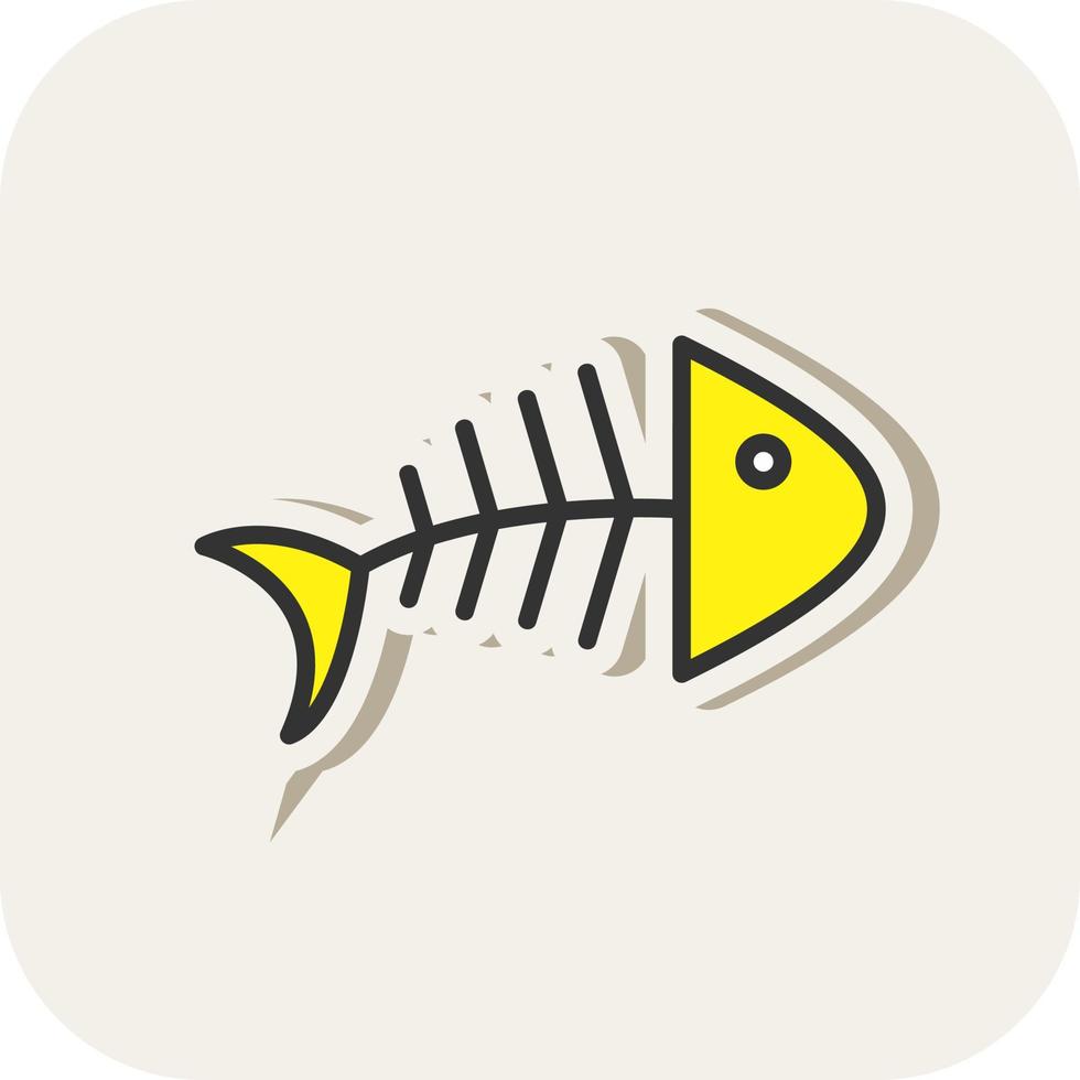 Fish Bone Vector Icon Design