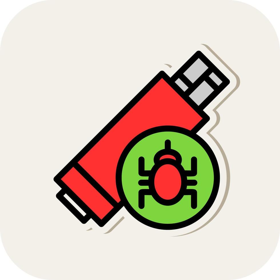 Pendrive Virus Vector Icon Design