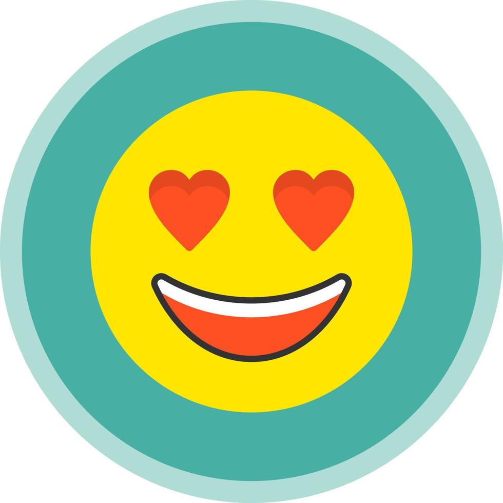 Smiling Face with Heart Eyes Vector Icon Design