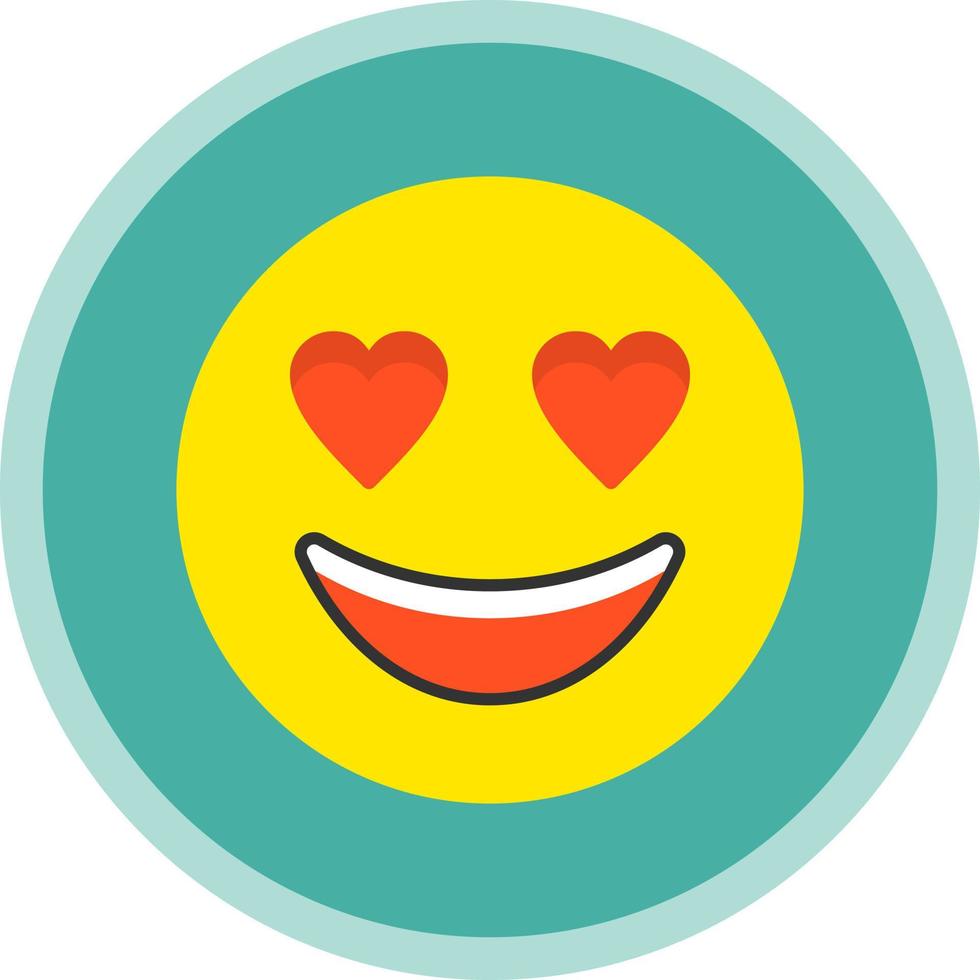 Smiling Face with Heart Eyes Vector Icon Design