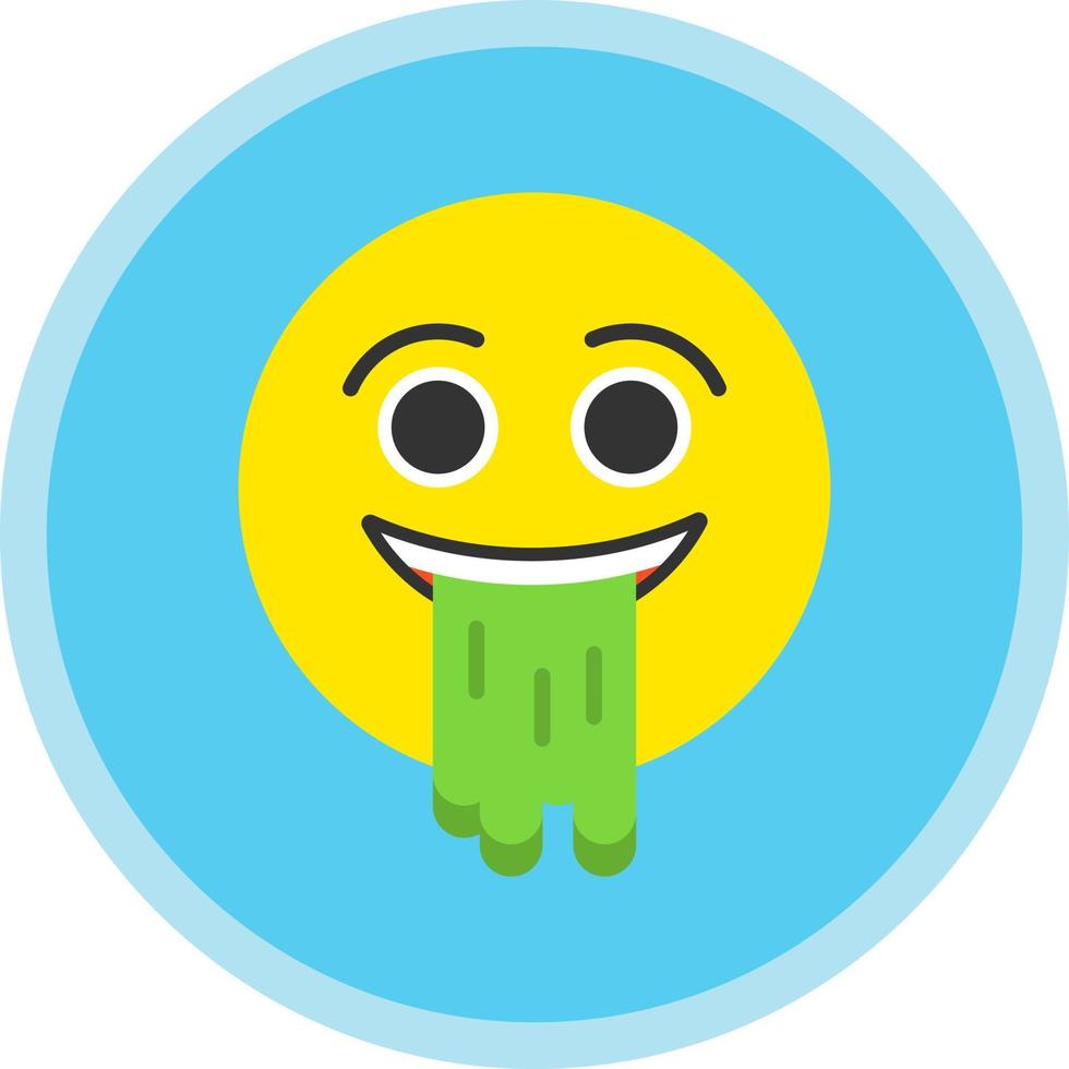 Face Vomiting Vector Icon Design