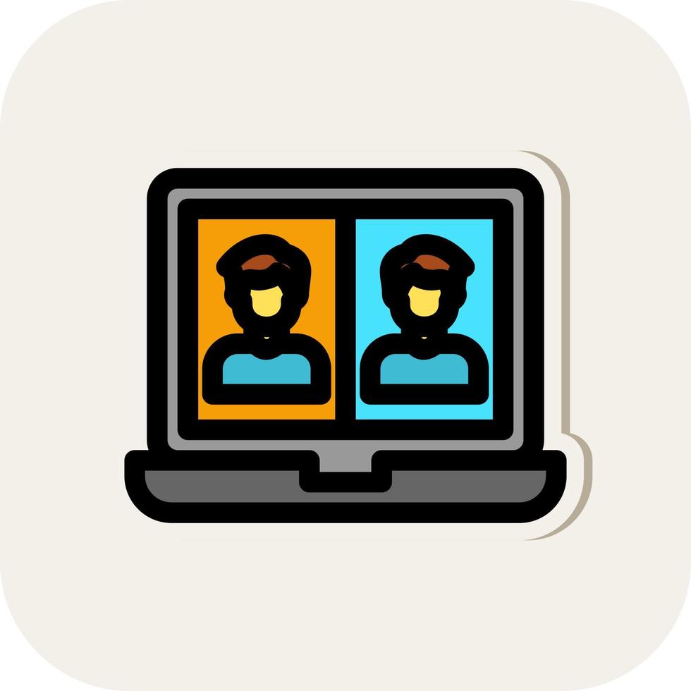 Videocall Discussion Vector Icon Design