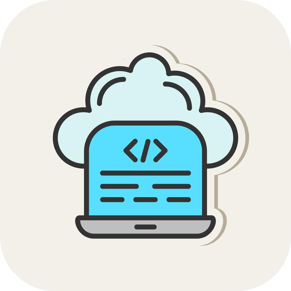 diseño de icono de vector de codificación en la nube