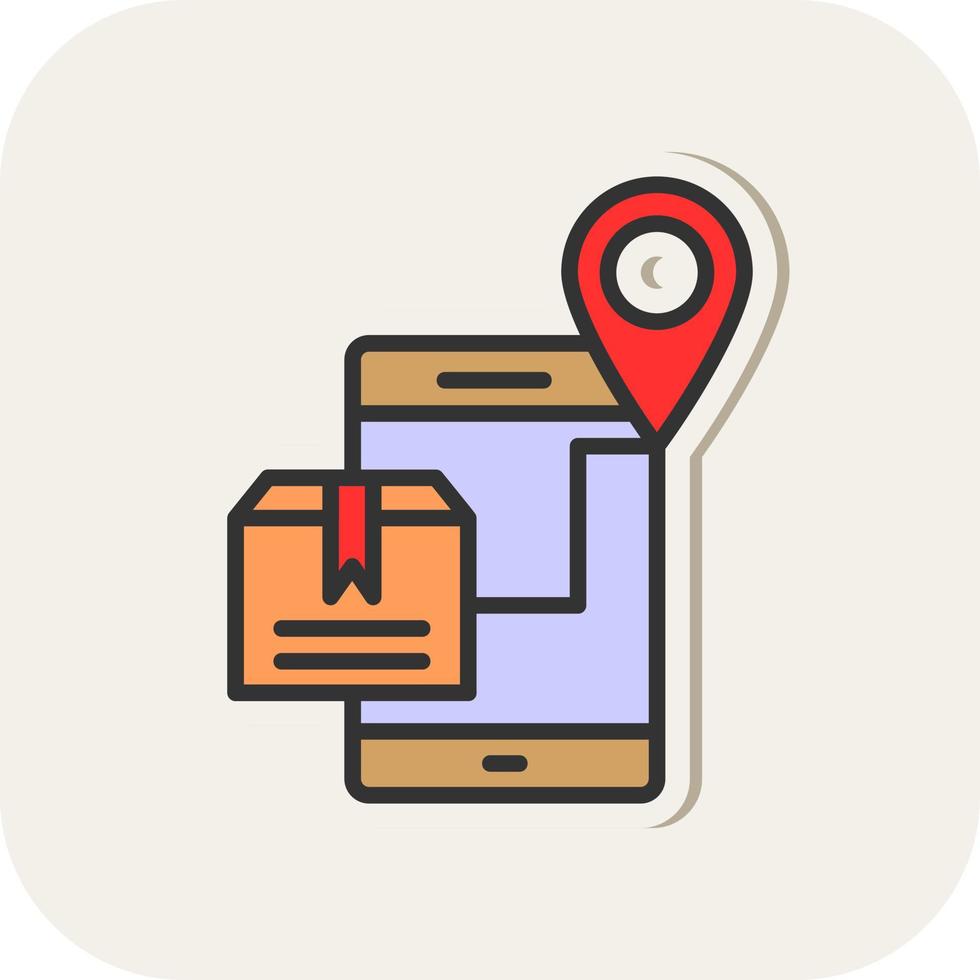 Mobile Shipment Tracking Vector Icon Design