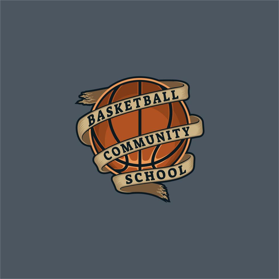 basketball sport emblem logo vector