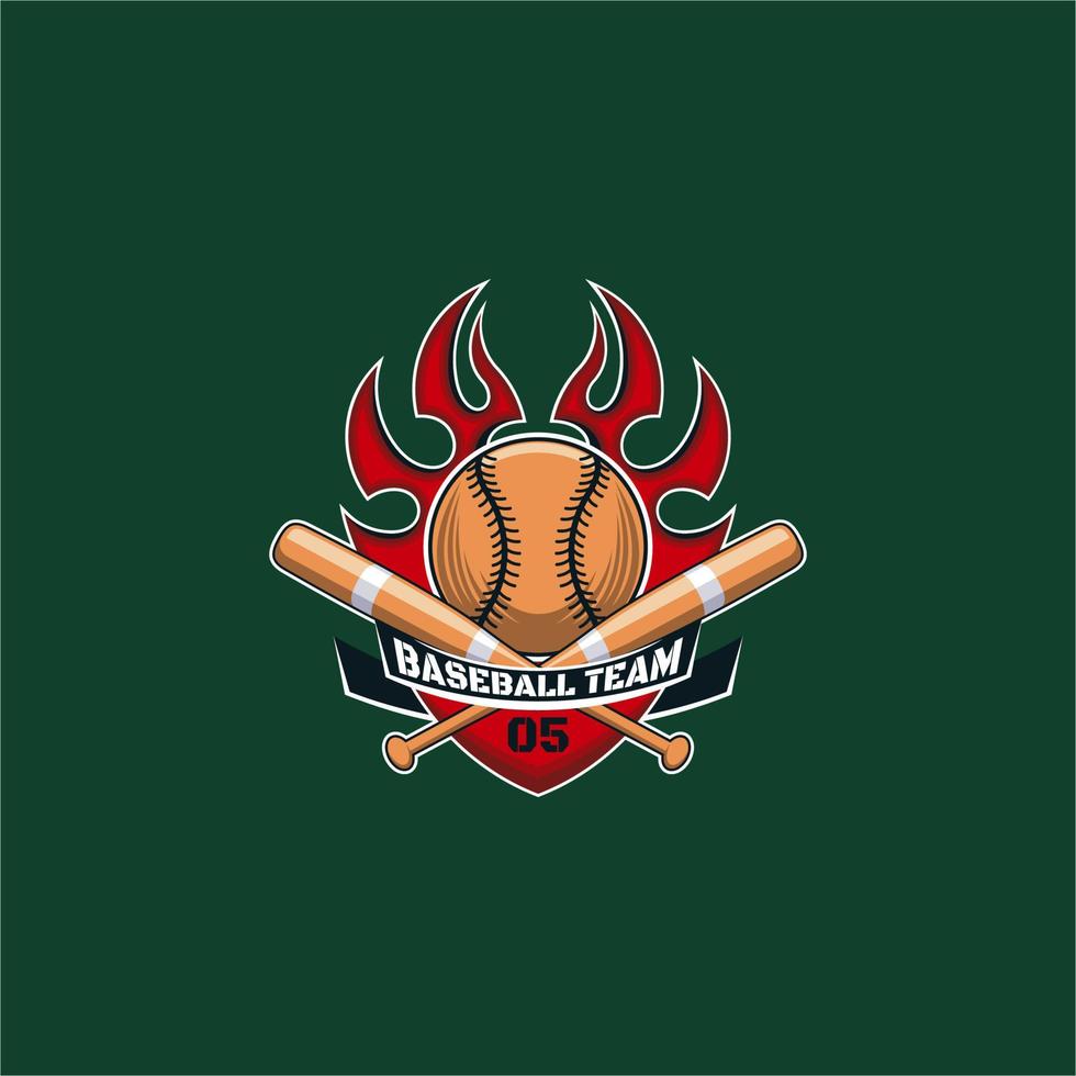 baseball sport emblem logo vector